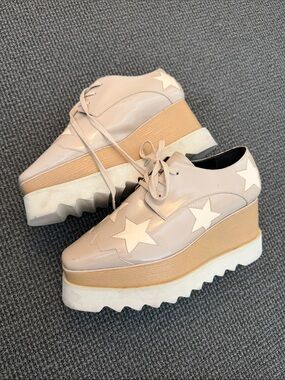 Stella Mccartney Elyse Star Wedge Platform Sneaker 39 8 8.5